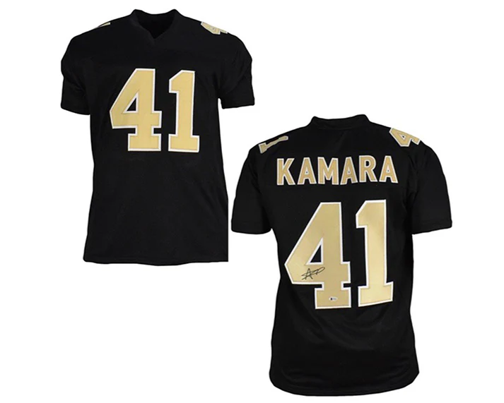Alvin Kamara Signed New Orleans Custom Black Football Jersey (Beckett)