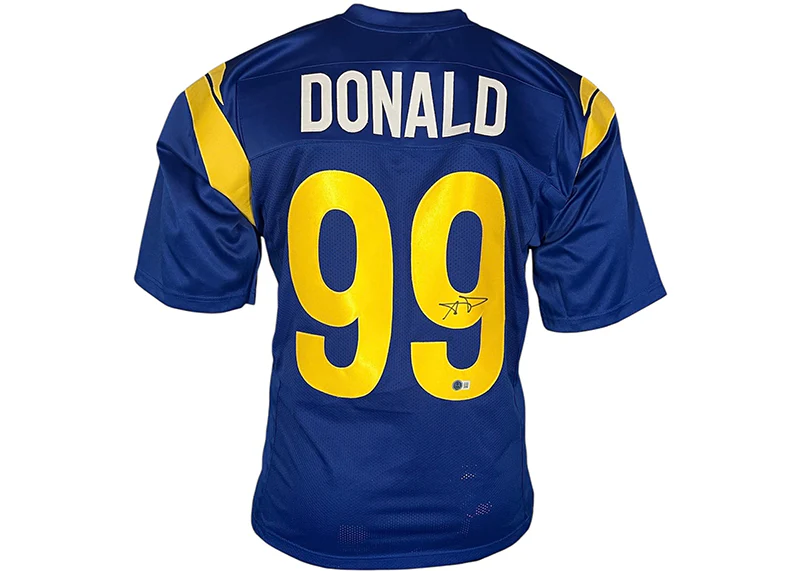 Aaron Donald Signed Los Angeles Custom Blue Football Jersey Beckett