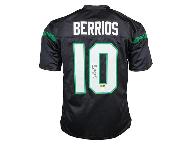 Braxton Berrios Signed New York Black Football Jersey (JSA)