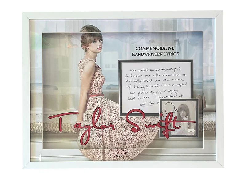 Taylor Swift Signed 3D With LED Lights 25x25 Framed CD JSA