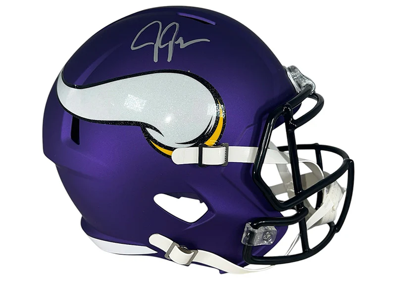 Justin Jefferson Autographed Minnesota Vikings Flash Full Size Helmet Beckett