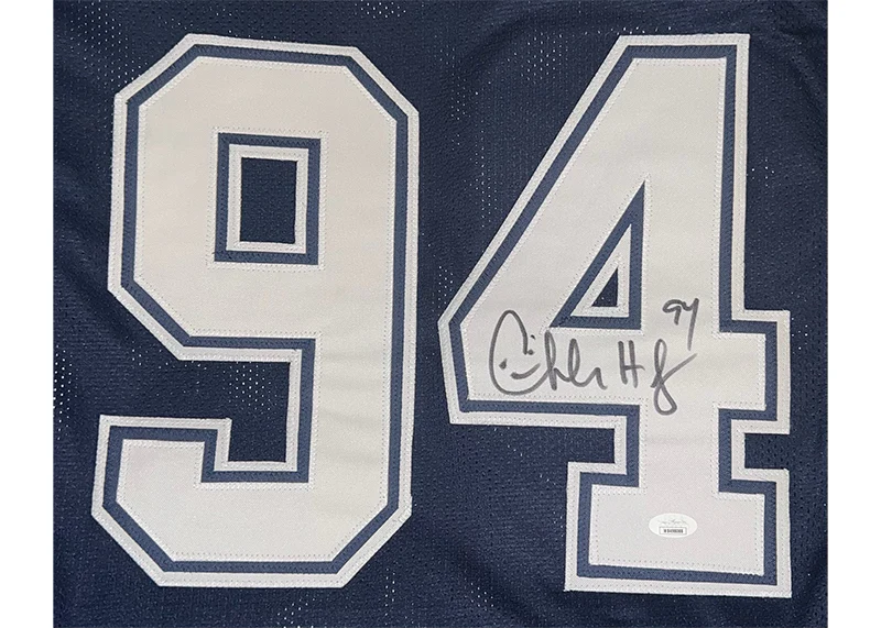 Charles Haley Signed Dallas Custom Blue Stats Jersey JSA
