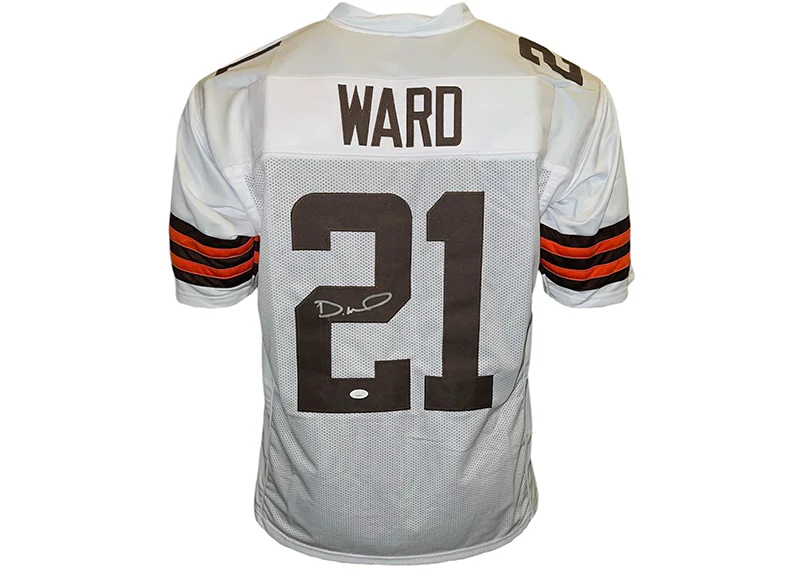 Denzel Ward Signed Cleveland Custom White Football Jersey JSA