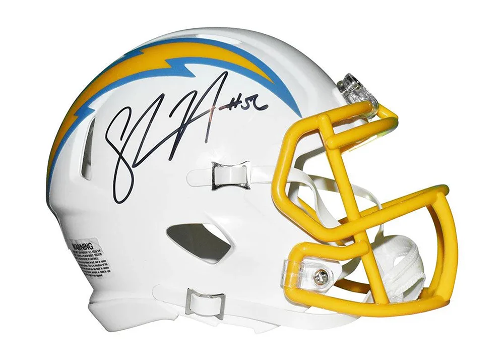 Shawne Merriman Signed Los Angeles Chargers Speed Mini Football Helmet JSA