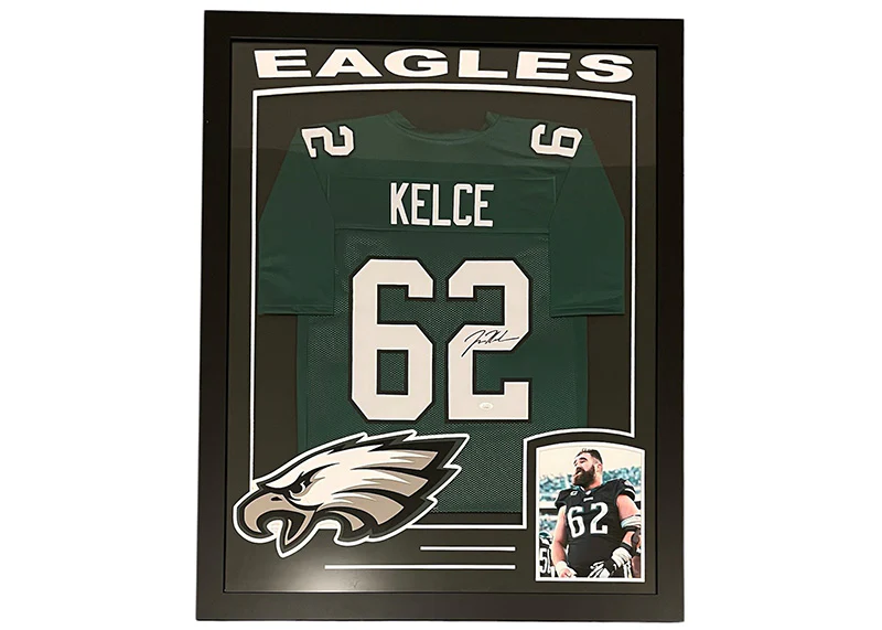 Jason Kelce?Signed Philadelphia Eagles 34x42 Framed Jersey JSA