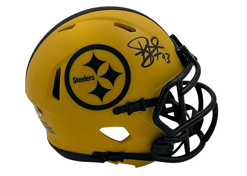 Troy Polamalu Signed Pittsburgh Steelers Rave Mini Football Helmet JSA