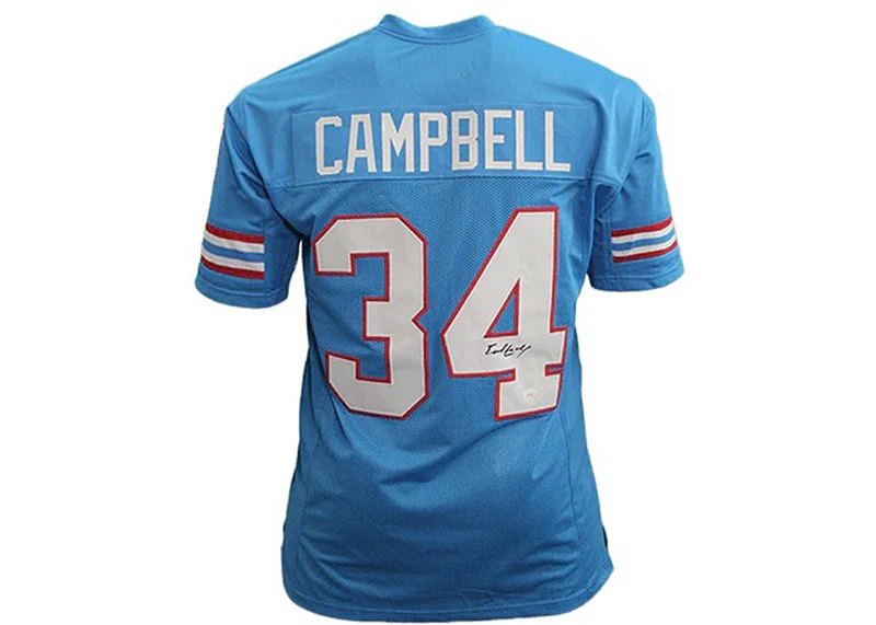 Earl Campbell Autographed Houston Custom Football Jersey Powder Blue (JSA)