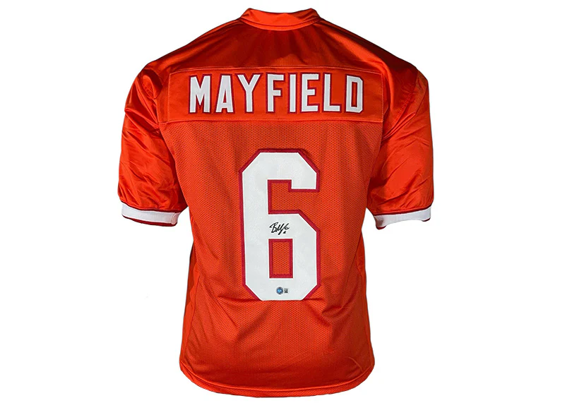 Baker Mayfield Signed Tampa Bay Custom Orange Football Jersey Beckett
