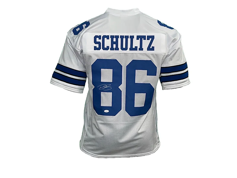Dalton Schultz Autographed Dallas Pro Style White Dallas Football Jersey JSA