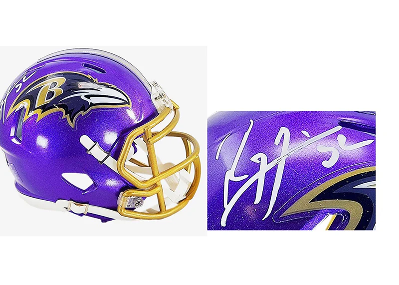 Ray Lewis Signed Baltimore Ravens Flash Speed Mini Football Helmet (Beckett)