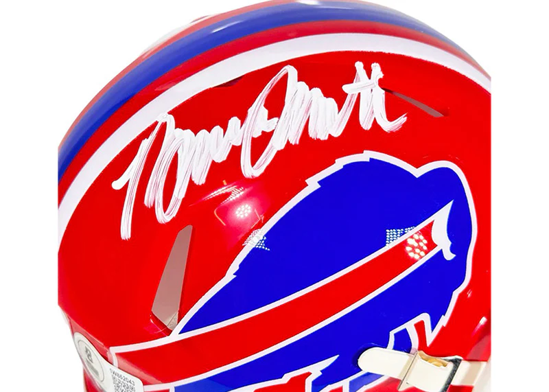 Bruce Smith Signed Buffalo Bills ThrowBack 87-01 Speed Mini Football Helmet Beckett
