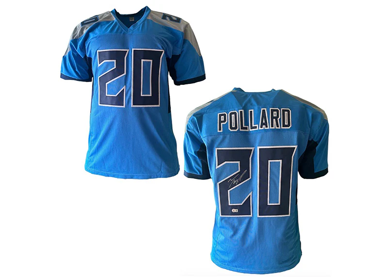 Tony Pollard Signed Tennessee Custom Light Blue Football Jersey Beckett