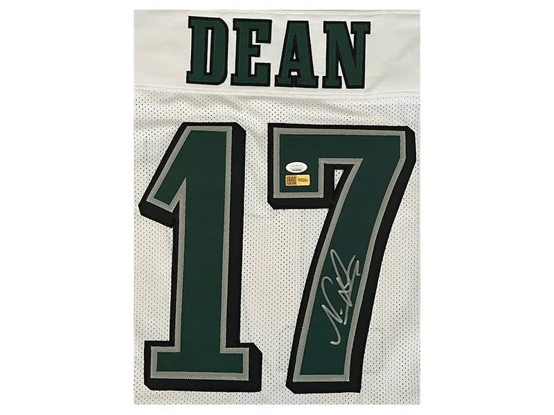 Nakobe Dean Autographed Philadelphia White Pro Style Football Jersey (JSA)