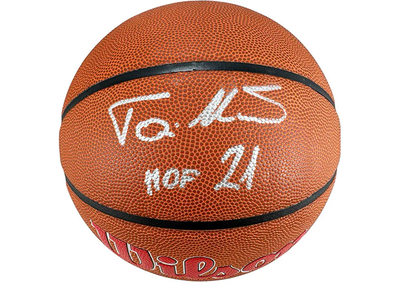 Toni Kukoc Signed HOF 21 Inscription Chicago Bulls Wilson Team Logo Basketball BeckettTedy Bruschi Signed New England Patriots 16x20 Football Photo Beckett