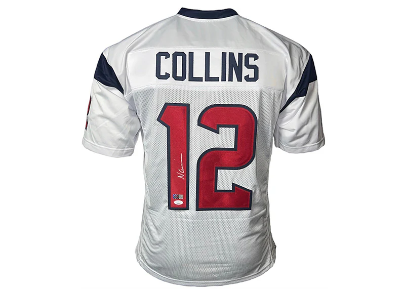 Nico Collins Signed Houston Custom White Football Jersey JSA