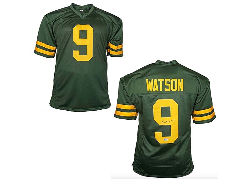 Christian Watson Signed Green Bay Custom Green Football Jersey (Beckett)