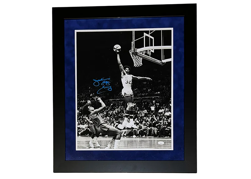 Julius Erving (Dr. J) Signed New York Nets 23x28 Framed Photo JSA