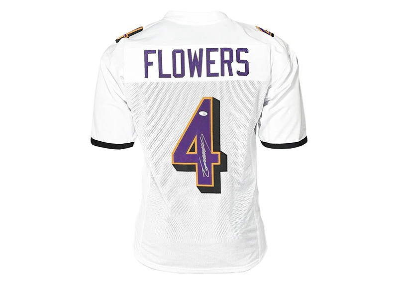 Zay Flowers Signed Baltimore Custom White Football Jersey JSA