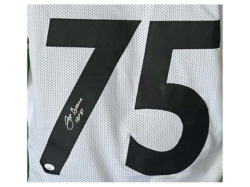 Charles Greene (Mean Joe Greene) Pittsburgh Signed Pro Style Football Jersey 87 HOF Inscription JSA