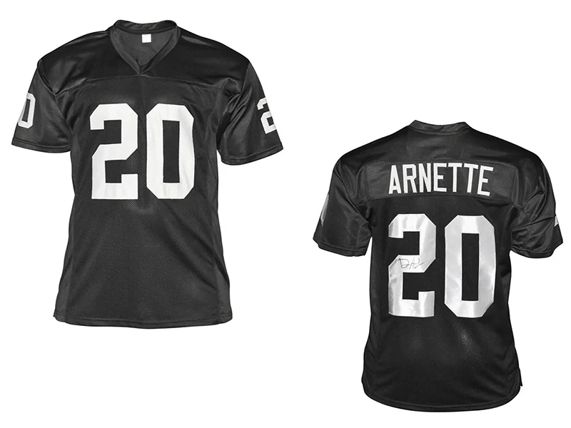 Damon Arnette Autographed Oakland Black Pro Style Jersey (JSA)