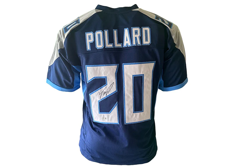 Tony Pollard Signed Tennessee Custom Blue Football Jersey Beckett