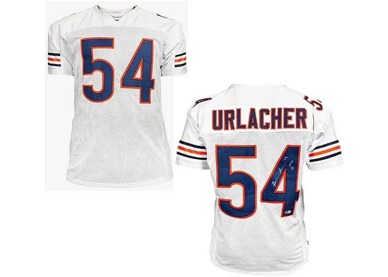Brian Urlacher Signed Chicago HOF 18 Inscription White Custom Football Jersey Beckett