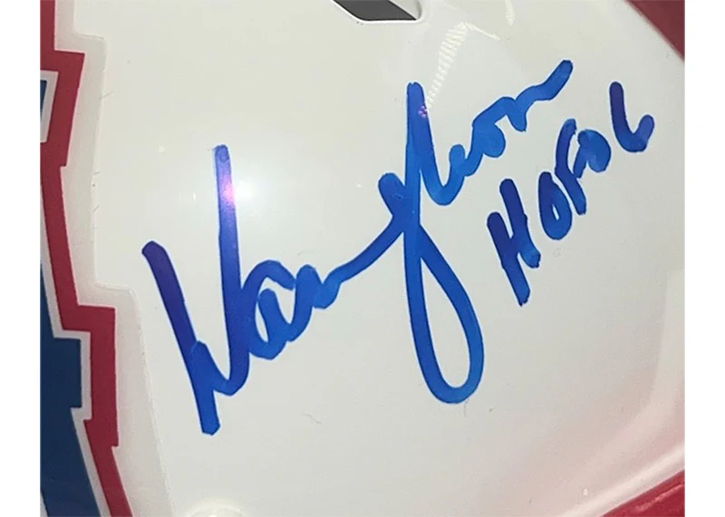 Warren Moon Signed Houston Oilers Speed Mini Helmet JSA HOF Inscription