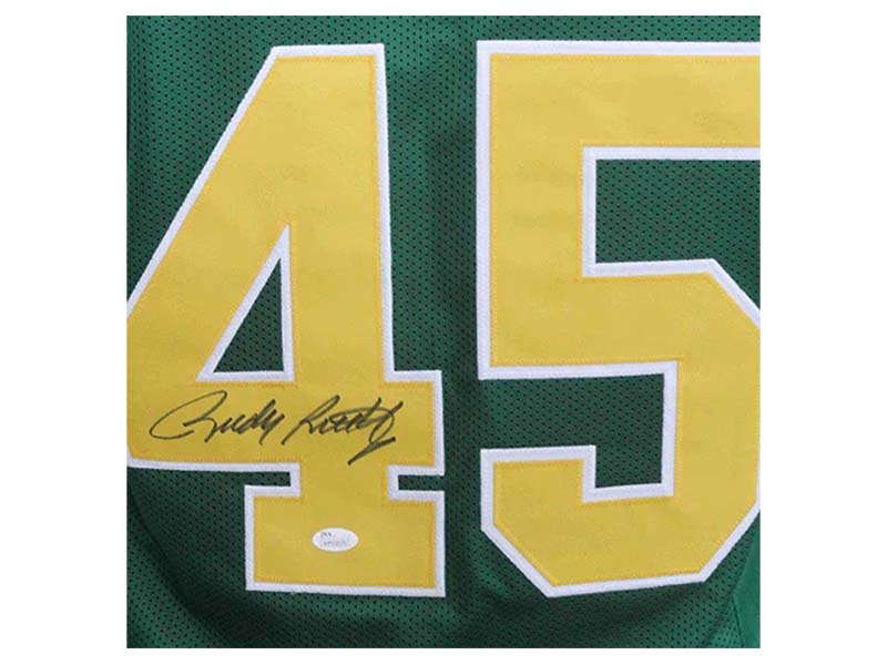 Rudy Ruettiger Signed College Football Jersey Green JSA