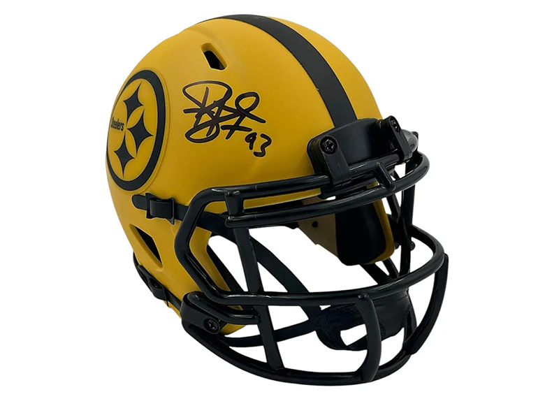 Troy Polamalu Signed Pittsburgh Steelers Rave Mini Football Helmet JSA