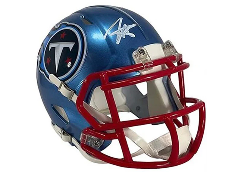 Tyjae Spears Signed Tennessee Titans Flash Mini Football Helmet JSA