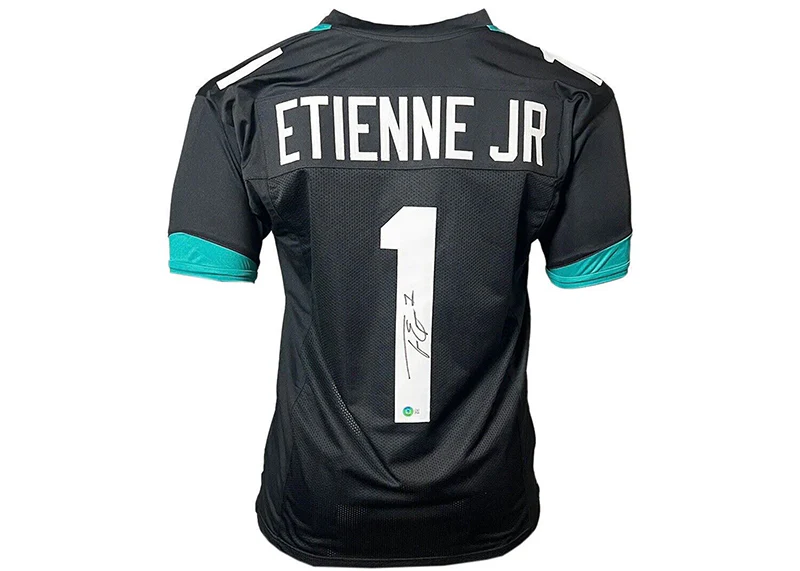 Travis Etienne Signed Jacksonville Custom Black Football Jersey (Beckett)