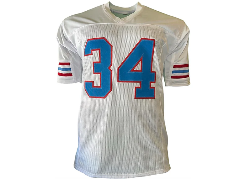 Earl Campbell Autographed Houston Custom White Football Stat Jersey (JSA)
