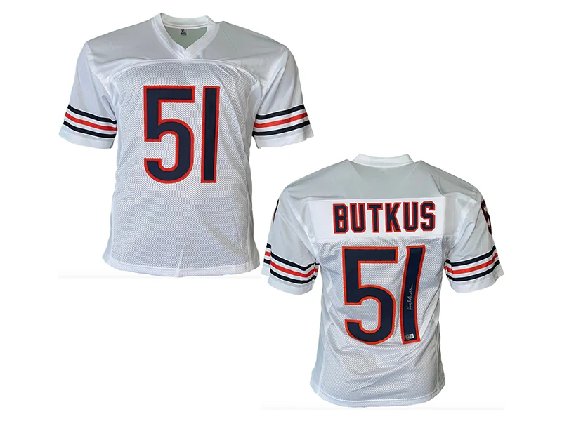 Dick Butkus Autographed Chicago Pro Style Football Jersey White (Beckett)
