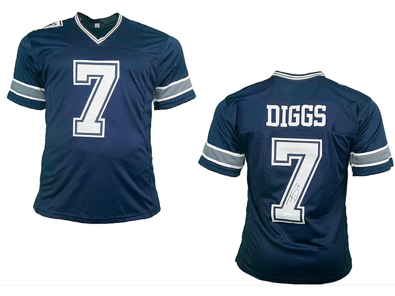 Trevon Diggs Autographed Dallas Blue Pro Style Football Jersey JSA