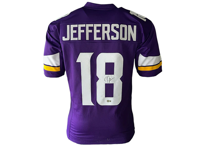 Justin Jefferson Signed Minnesota Custom Purple jersey Beckett
