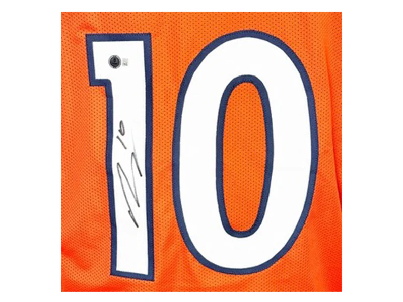 Bo Nix Signed Denver Custom Orange Football Jersey (Beckett)