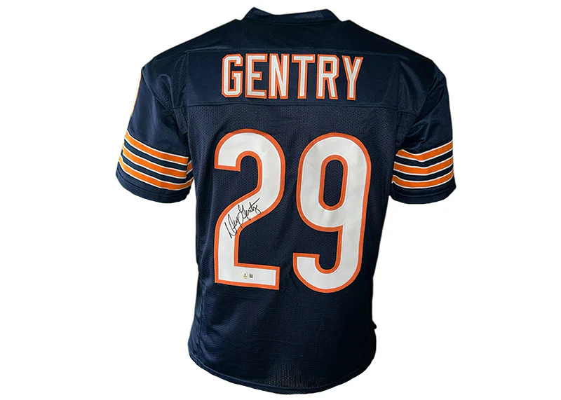 Dennis Gentry Signed Custom Blue Football Jersey?Beckett