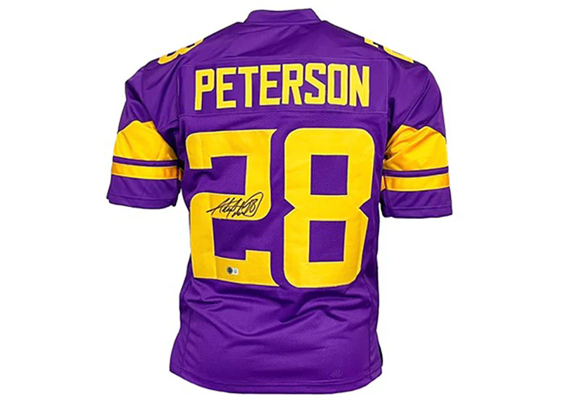 Adrian Peterson Signed Minnesota Custom Color Rush Football Jersey Beckett