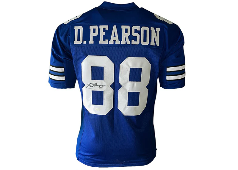 Drew Pearson Signed Custom Blue Football Jersey JSA