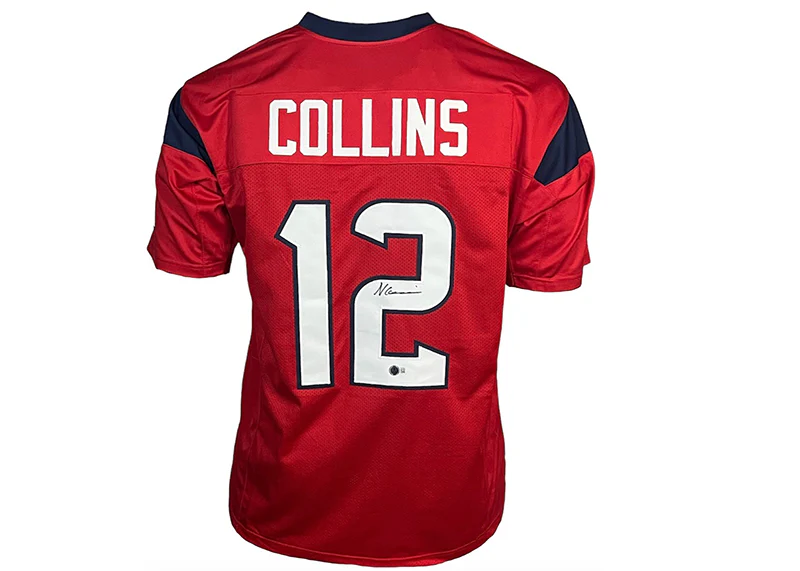Nico Collins Signed Houston Custom Red Football Jersey JSA