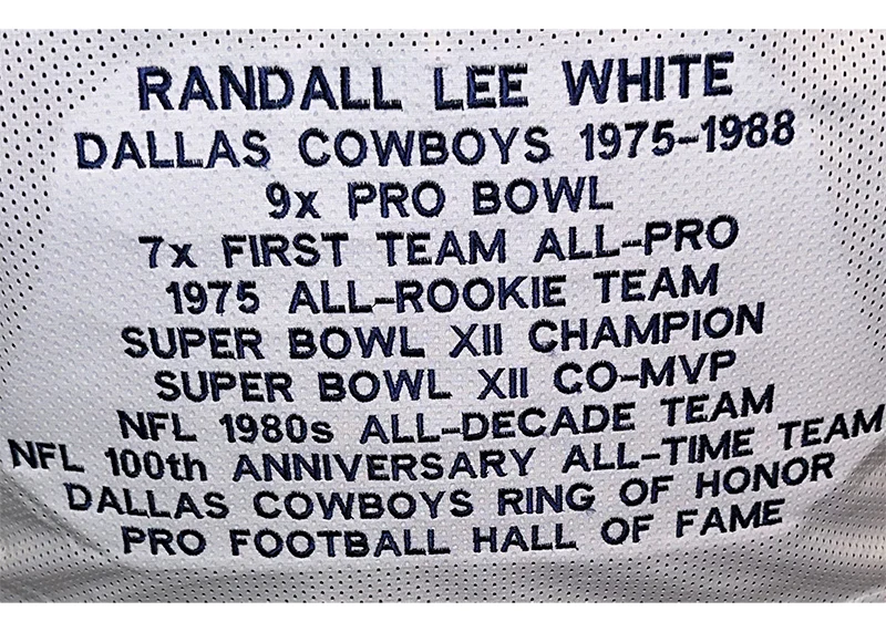 Randy White Autographed HOF 94 Inscription Custom White Stat Football Jersey JSA