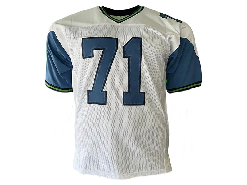Walter Jones Autograpged Seattle HOF 14 Inscription Seattle White Football Jersey (JSA)