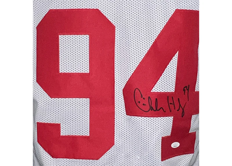 Charles Haley Signed San Francisco Custom White Stats Jersey JSA I have to