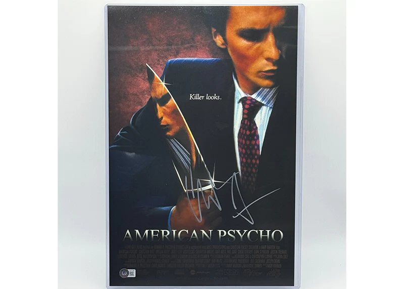 Christian Bale Signed American Psycho 12x18 Photo Autographed Beckett