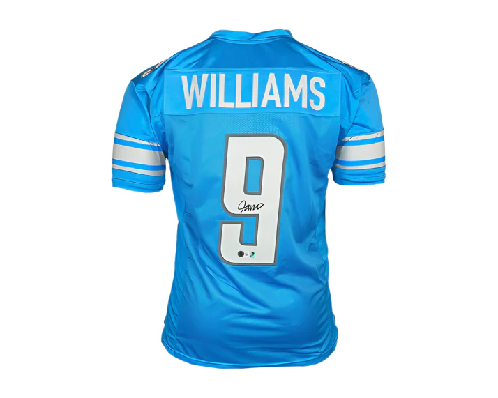 Jameson Williams Signed Detroit Custom Blue Football Jersey Beckett