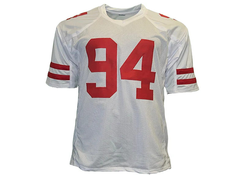 Charles Haley Signed San Francisco Custom White Stats Jersey JSA I have to