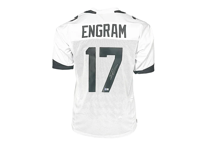Evan Engram Signed Jacksonville Custom White Football Jersey Beckett