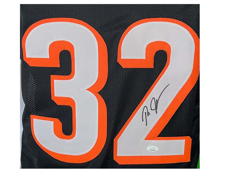 Rudi Johnson Autographed Cincinnati Pro Style Black Football Jersey (JSA)