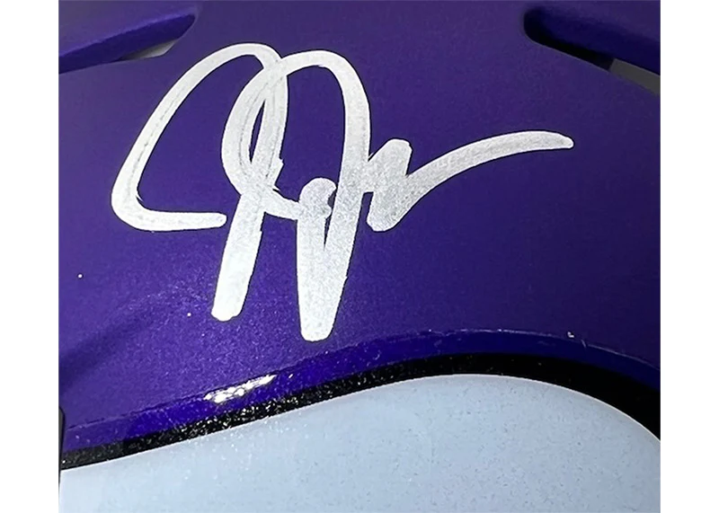 Justin Jefferson Autographed Minnesota Vikings Speed Mini Helmet Beckett