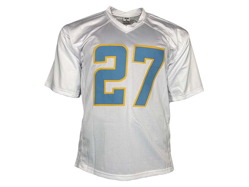 JC Jackson Autographed? San Diego White Custom Football Jersey (JSA)